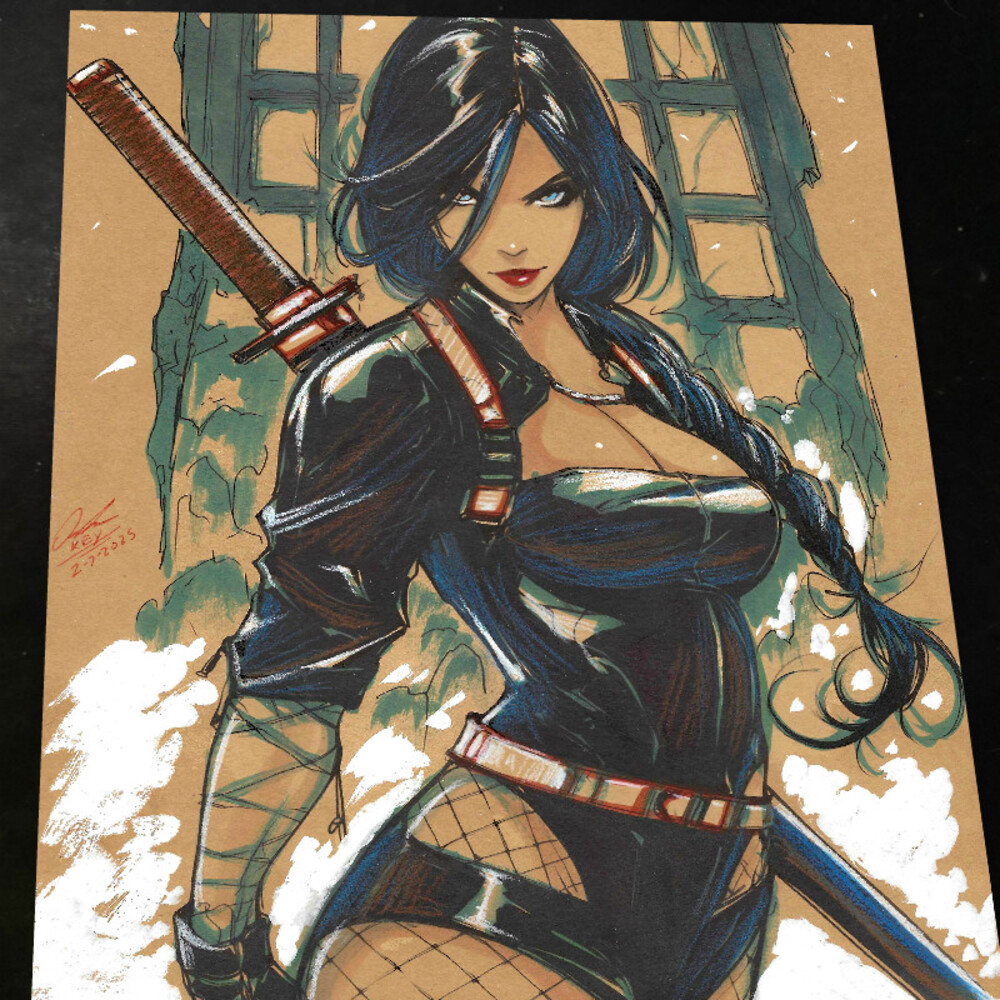 Psylocke Art Print Signed 8.5x11 | Art by Keyeske